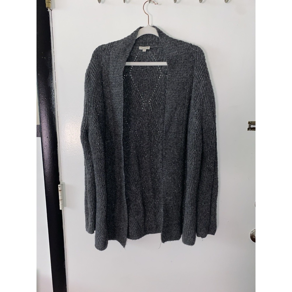 Talbots Dark Grey Knitted Cardigan Sweater Women's Size Medium